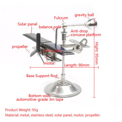 Solar-Powered Mechanical Aircraft Model with Rotating Design - Educational Tech Toy Engine Models Diyengmod