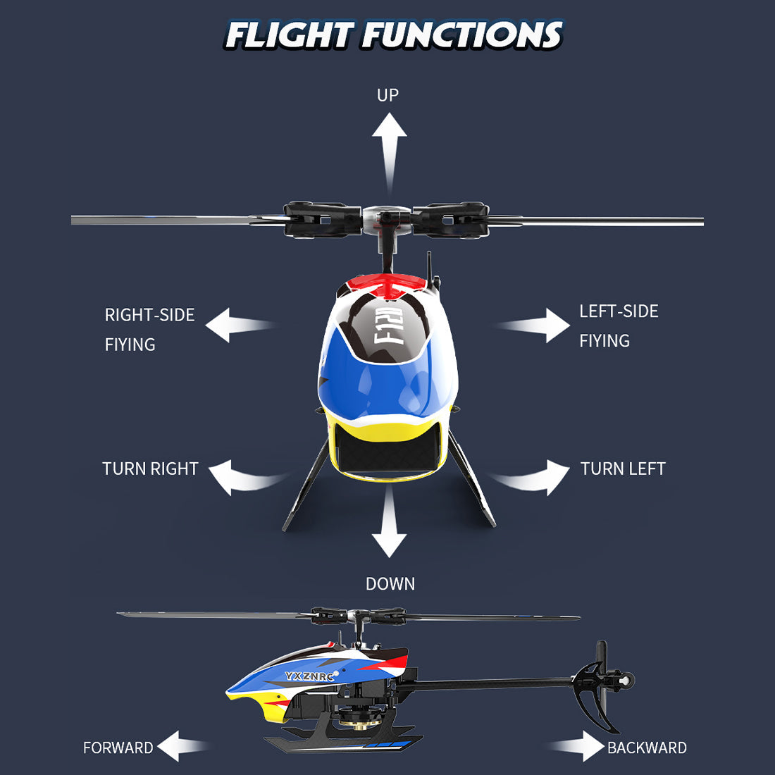 YU XIANG F120 2.4G 6CH Brushless RC Helicopter Model - RTF Edition with Right Hand Throttle RC Airplane Diyengmod