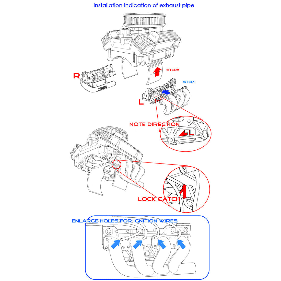 V8 Engine Hood Kit with Dual Fans for 1/10 RC Cars - GRC F82 Motor DIY Assembly Engine Models Diyengmod