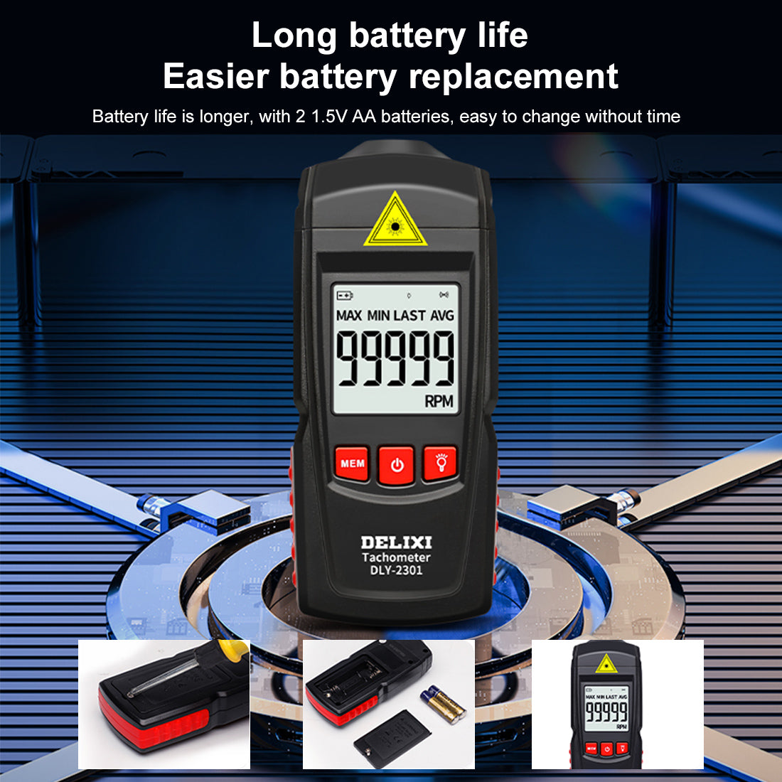 Non-Contact High Precision Laser Tachometer Measuring Device - DIYEngMod Accessories Diyengmod