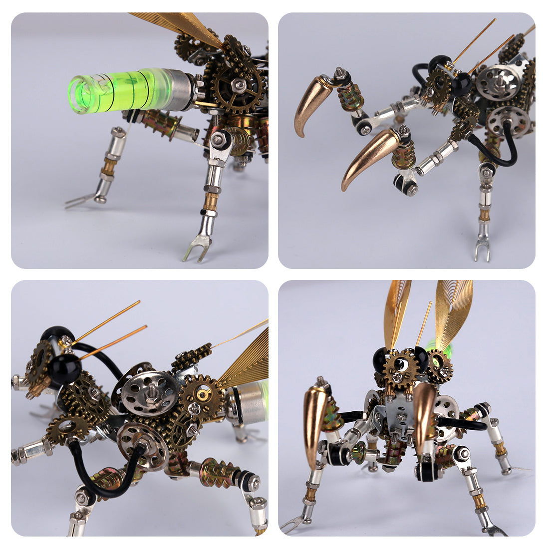 DIY 3D Metal Mantis Model Kit with Glow-in-the-Dark Features and Night Light - 300+ Pieces 3D Puzzle Model Kit Diyengmod