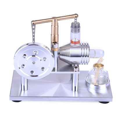 Balanced Stirling Engine Science Kit - Stainless Steel Educational Model Toy Single Cylinder Stirling Engine Diyengmod