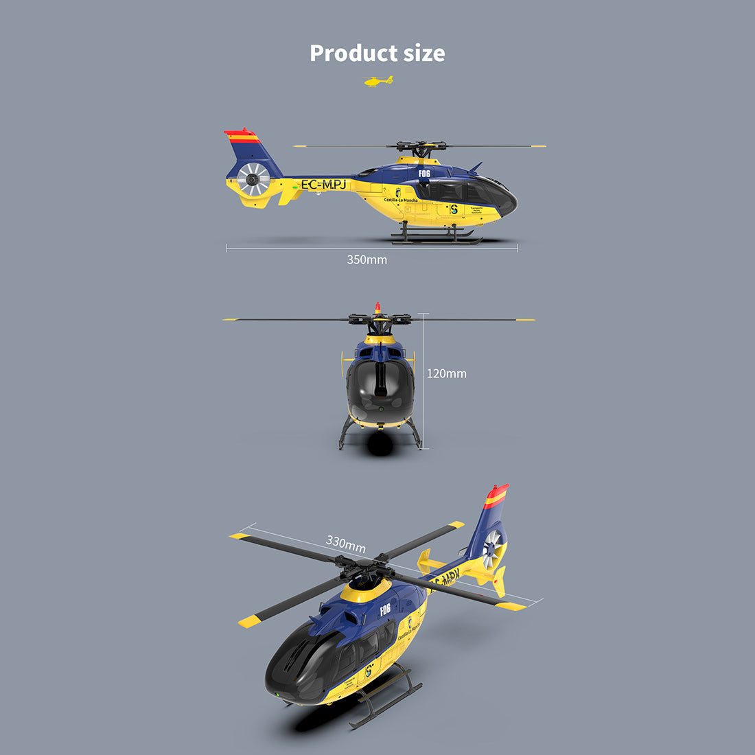 YU XIANG EC-135 1/36 Scale Brushless RC Helicopter with Dual-Shaft Drive and 6CH Stability System RC Airplanes Diyengmod