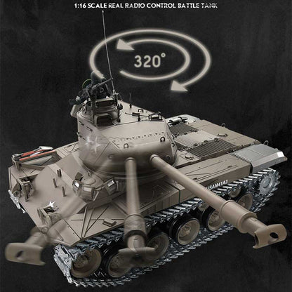 1/16 Scale 2.4G Remote Control American M41A3 Walker Bulldog Tank with LED Lights and Sounds - Ideal Model for Collectors and Kids RC Tank Diyengmod