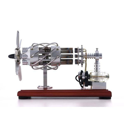 16-Cylinder Gas-Powered Stirling Engine Model Kit with Double Fuel Tanks - DIY Educational Toy Multi-Cylinder Stirling Engine Diyengmod
