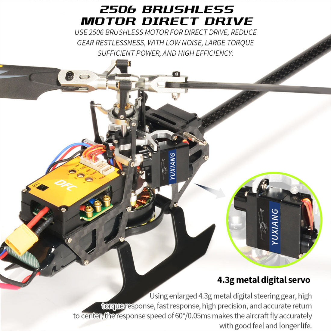 YU XIANG F150 RTF Brushless RC Helicopter Model with 6CH Remote Control - 2.4G Technology RC Airplane Diyengmod