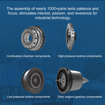 Build Your Own Working Turbofan Engine Model - TECHING 1/10 Full Metal Dual-Spool Jet Engine Kit with 1000+ Pieces DIY Engine Diyengmod