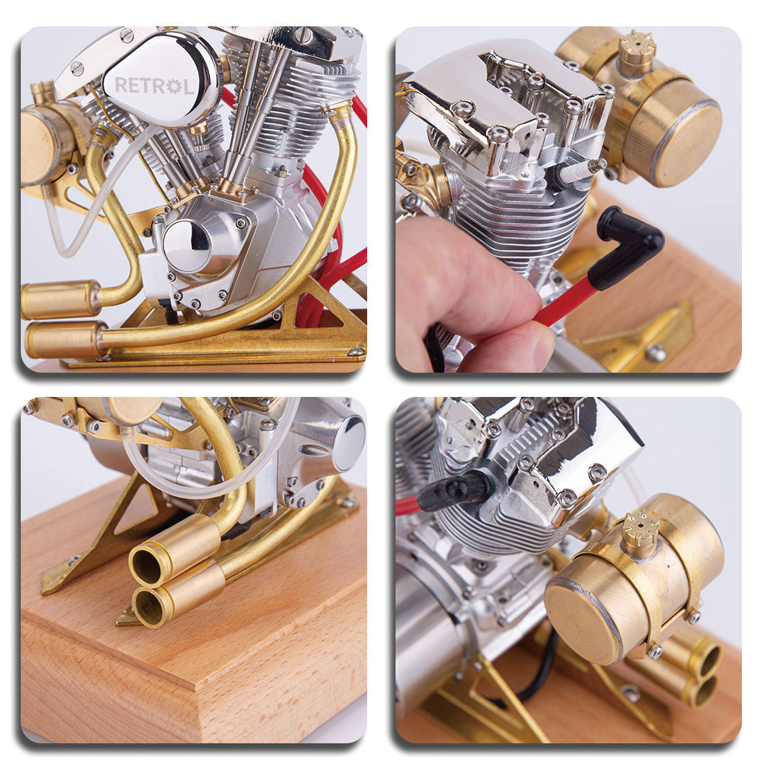 RETROL R31 Vintage V-Twin 4.2CC Four-Stroke Gasoline Engine Model for Motorcycle Enthusiasts Engine Model Diyengmod