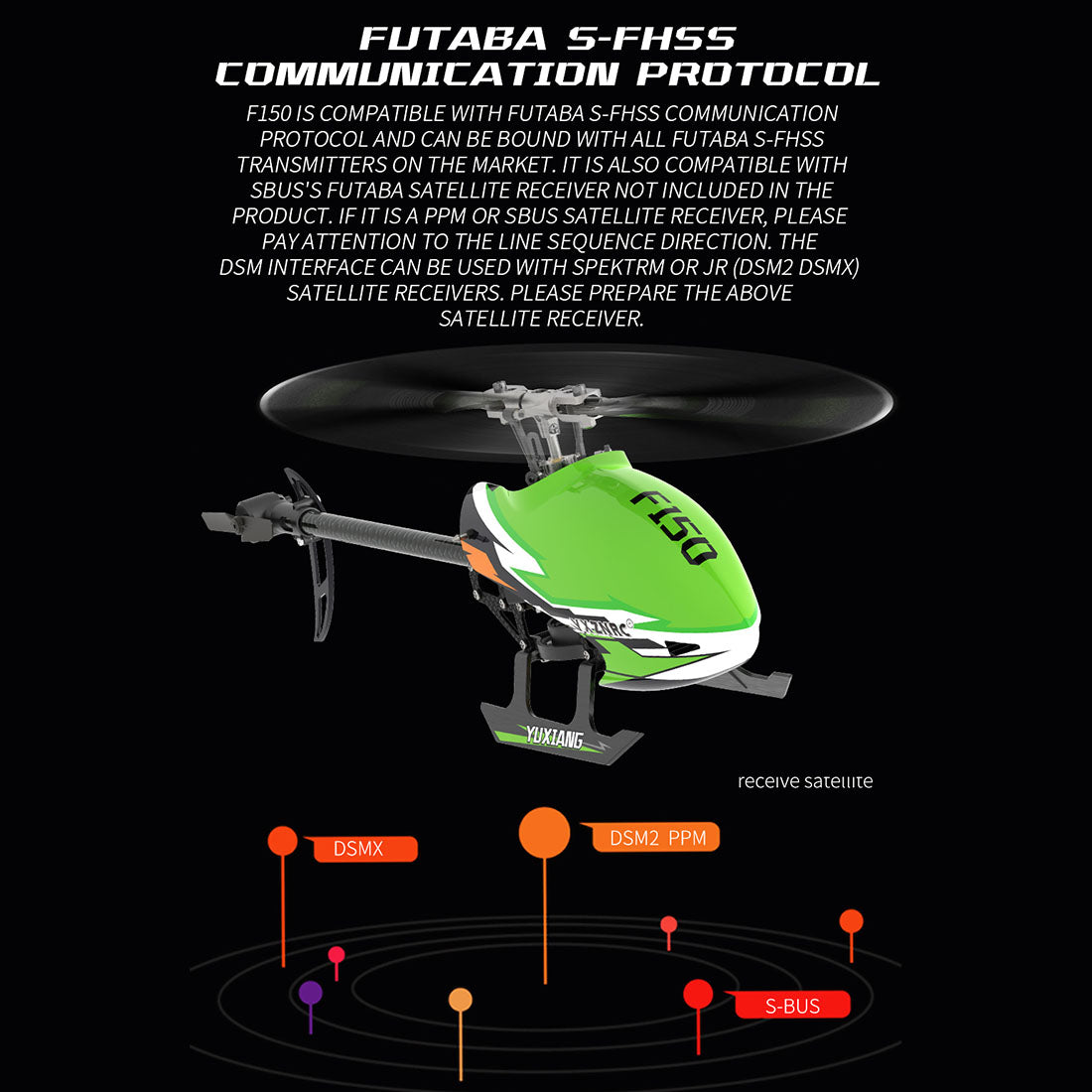 YU XIANG F150 RTF Brushless RC Helicopter Model with 6CH Remote Control - 2.4G Technology RC Airplane Diyengmod