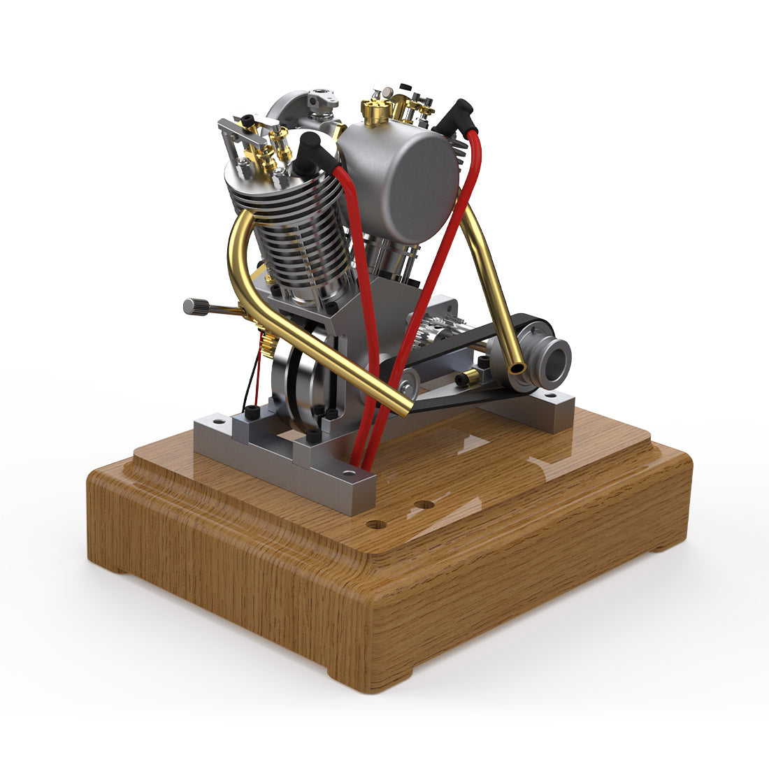 MUSA Hoglet V-Twin Miniature Gasoline Engine Model - Realistic 4-Stroke Motorcycle with Kickstart Function (RTR Version) Engine Models Diyengmod