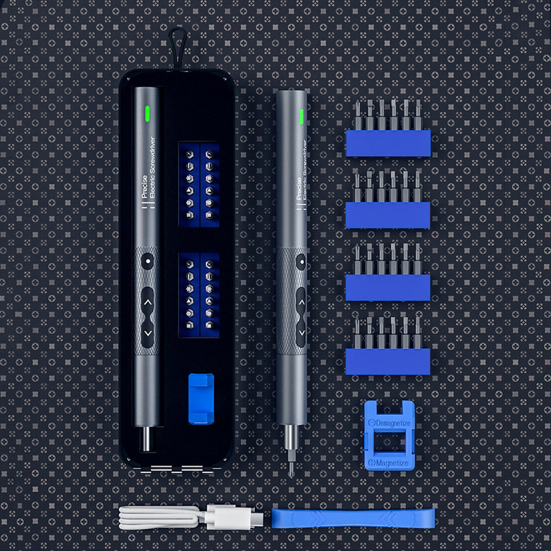 Precision Engine Tool Set: 3-in-1 Magnetic Screwdriver, Electric Screwdriver & Hex Wrench Kits for DIY Projects Accessories Diyengmod