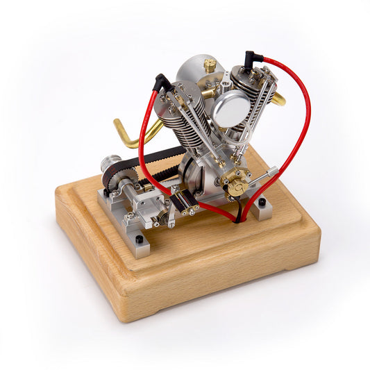 MUSA Hoglet V-Twin Miniature Gasoline Engine Model - Realistic 4-Stroke Motorcycle with Kickstart Function (RTR Version) Engine Models Diyengmod