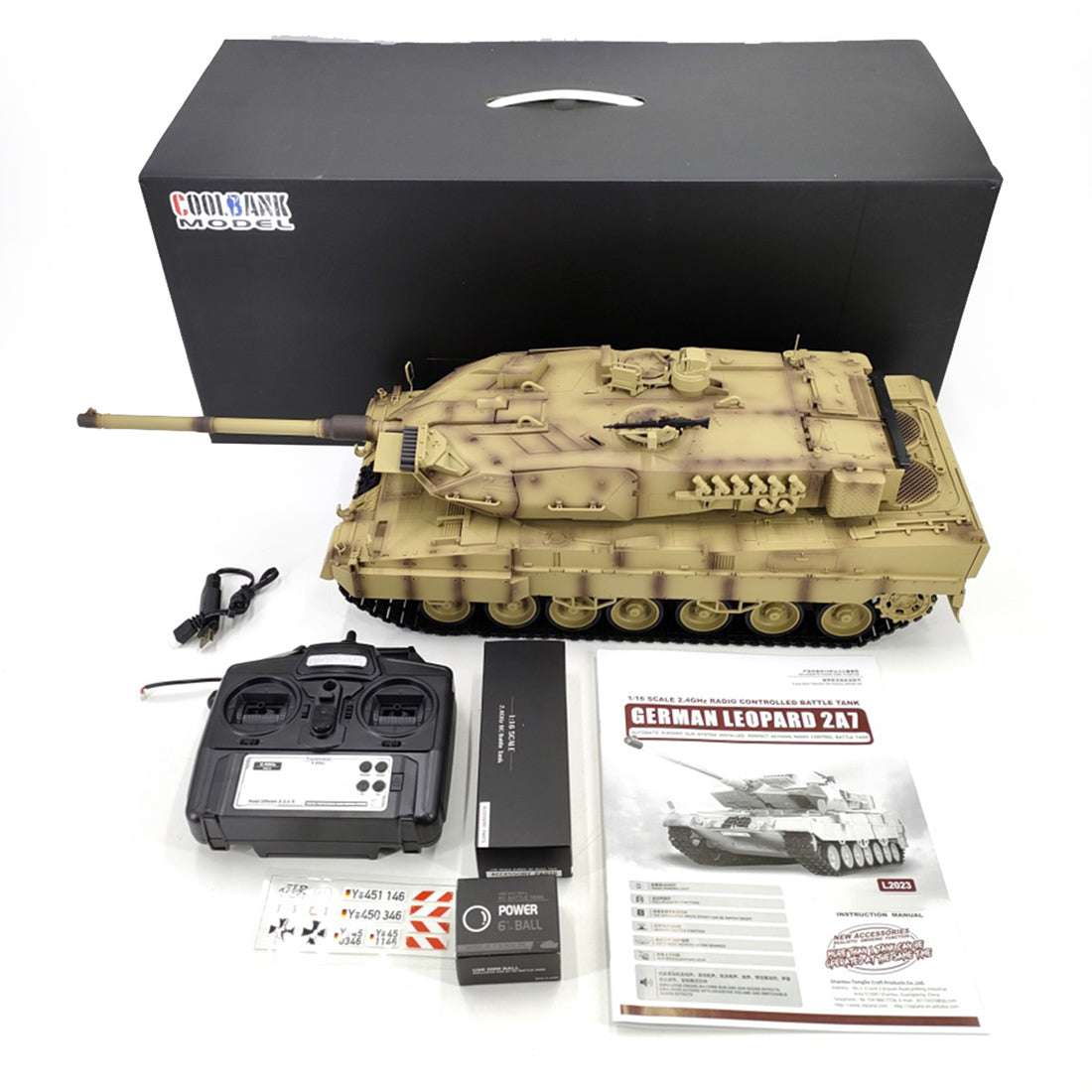 1/16 Scale Remote-Controlled German Leopard 2A7 Battle Tank with Realistic Lights, Sounds, and Customizable Features RC Tank Diyengmod