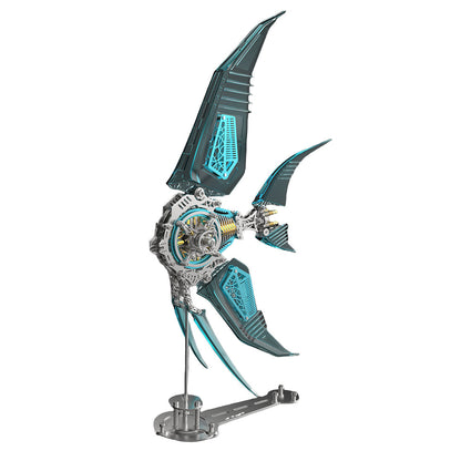 Vibrant Steampunk Mechanical Angelfish 3D Assembly Model Kit with Unique Creative Fins - DIYEngMod 3D Puzzle Model Kit Diyengmod Blue