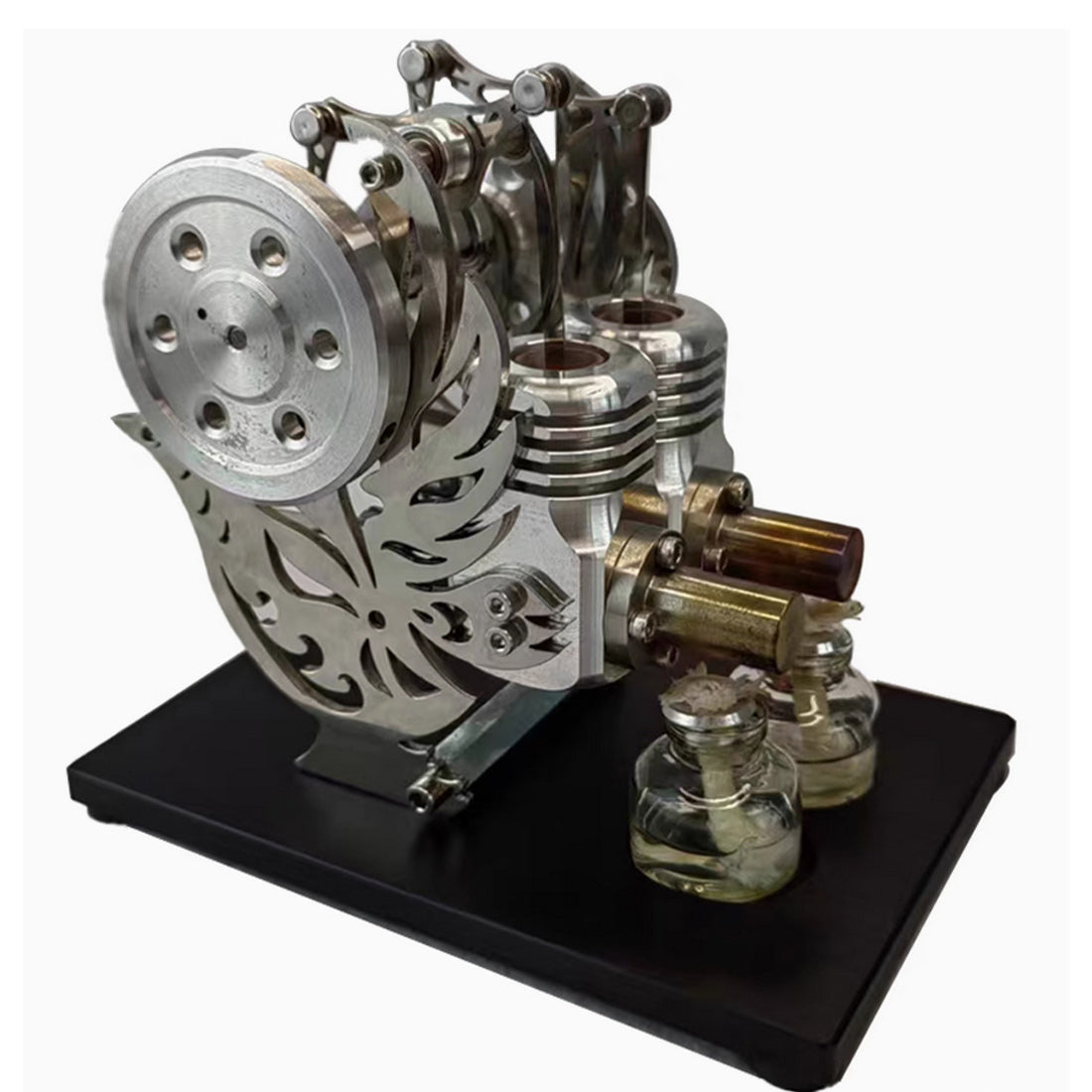 Pigeon-Style Dual-Cylinder Hot Air Stirling Engine Model Kit for Science Enthusiasts Stirling Engine Diyengmod