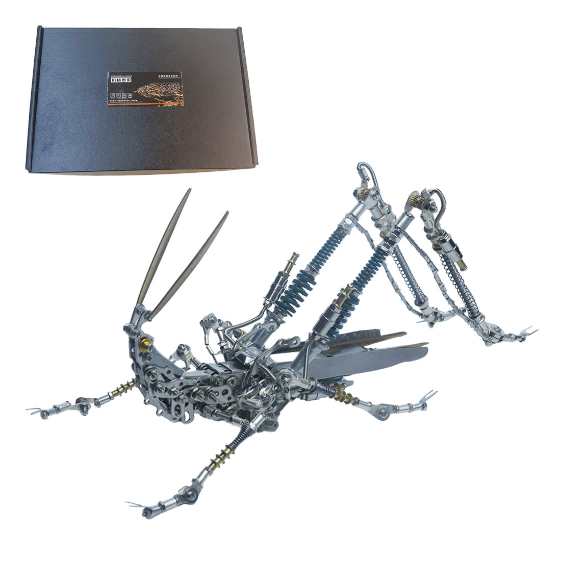 Mechanical 3D Metal Grasshopper Model Assembly Kit - STEM Engineering Craft 3D Puzzle Model Kit Diyengmod