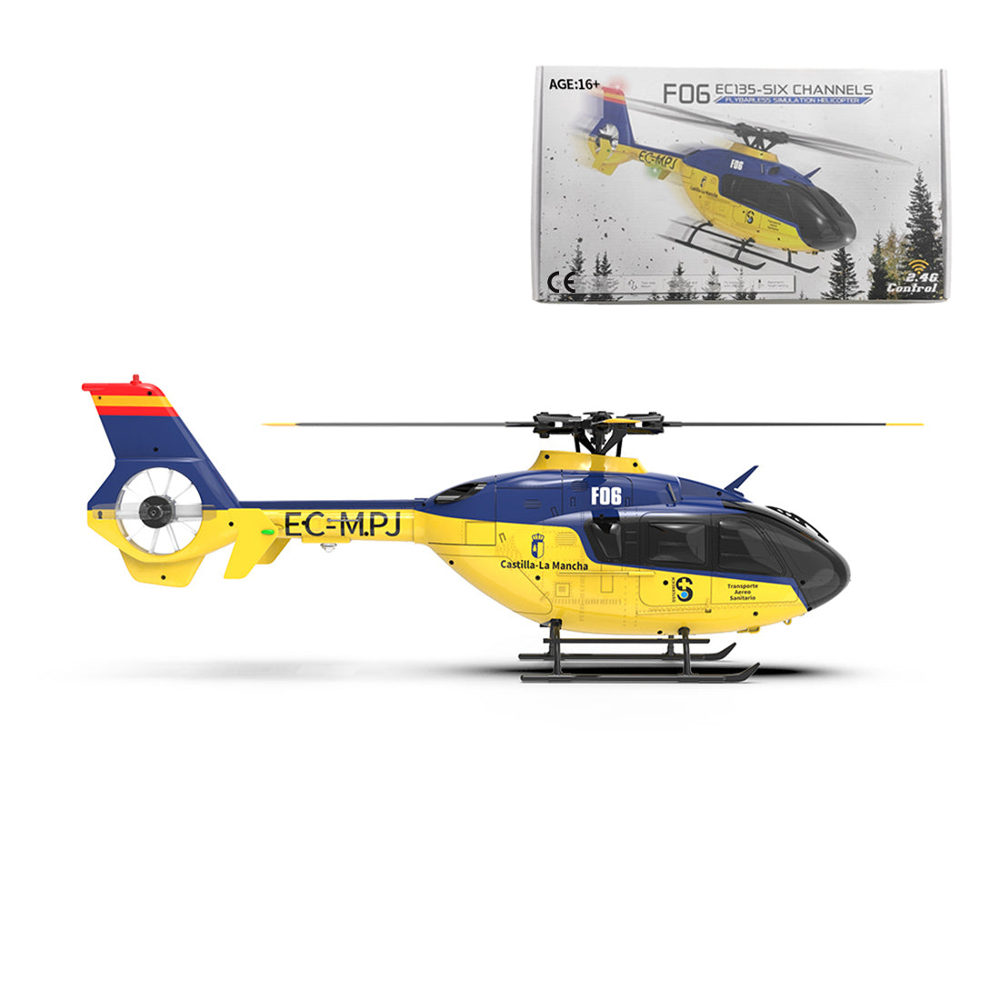 YU XIANG EC-135 1/36 Scale Brushless RC Helicopter with Dual-Shaft Drive and 6CH Stability System RC Airplanes Diyengmod