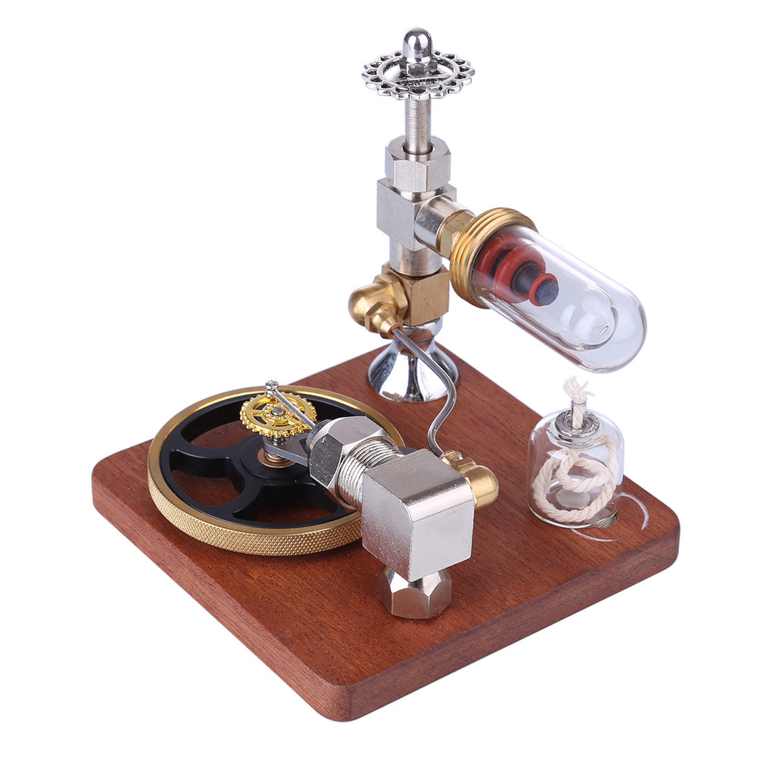 Adjustable Speed Stirling Engine Model with Horizontal Flywheel | Educational Science Kit Stirling Engine Diyengmod