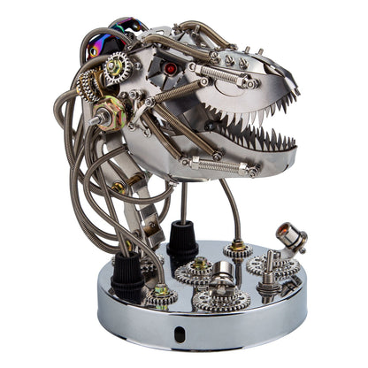 Steampunk 3D Metal Moving Mechanical T-Rex Skull Model Kit - Over 180 Pieces 3D Puzzle Model Kit Diyengmod