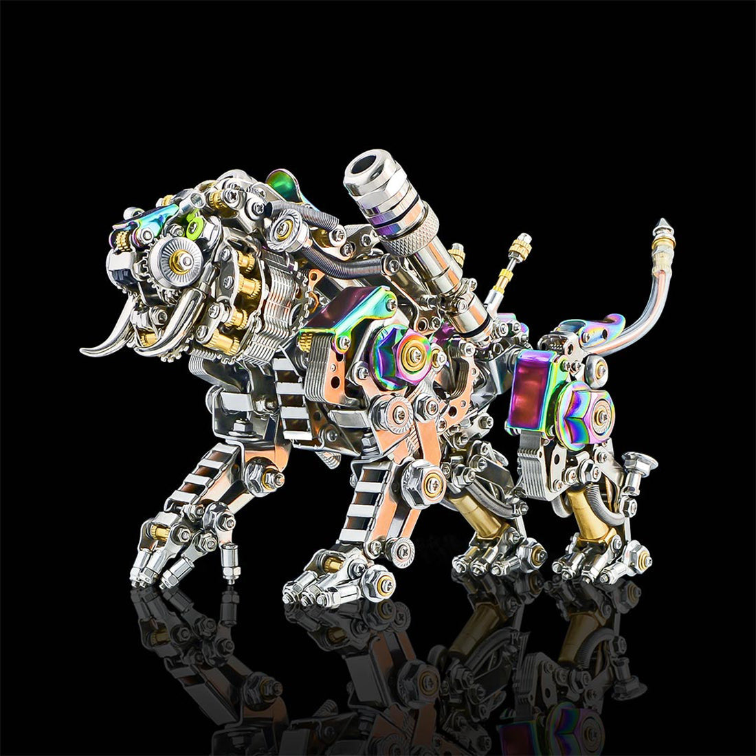 3D Metal Bengal Tiger DIY Assembly Kit - 700+ Pieces Creative Toy 3D Puzzle Model Kit Diyengmod Colorful Version