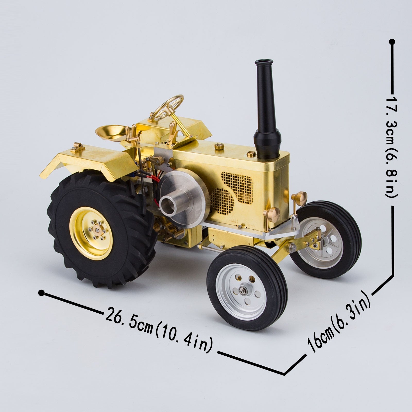 T16 Vintage Gas-Powered Roller Tractor Model with Mini 1.6cc Air-Cooled Engine Engine Models Diyengmod