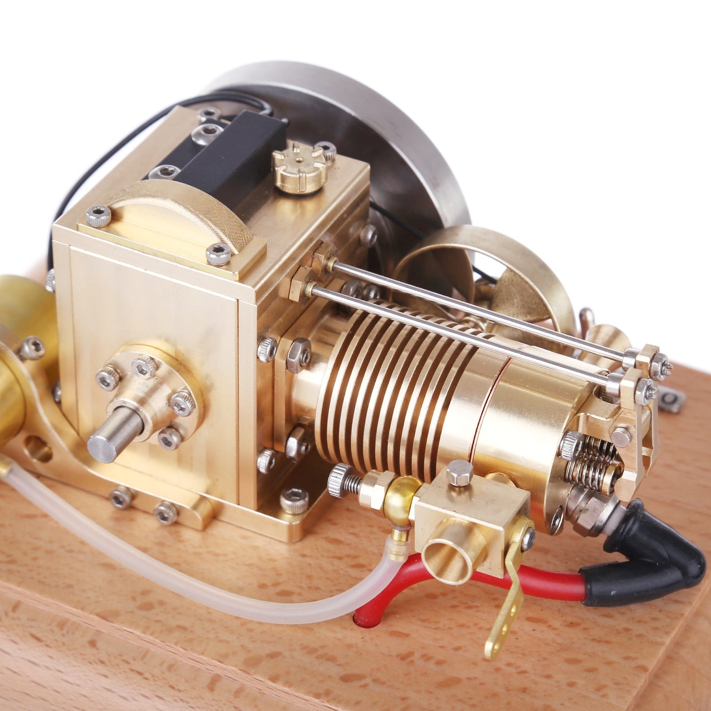 Mini 1.6cc Horizontal Air-Cooled 4-Stroke Gasoline Engine Model with Wooden Base Engine Models Diyengmod