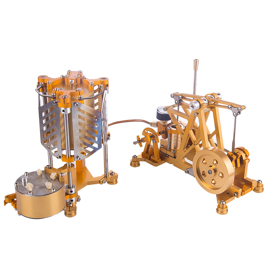 Watt Steam Engine Reactor Model with Boiler Generator - Educational Desktop Steam Pump Toy Steam Engine Diyengmod