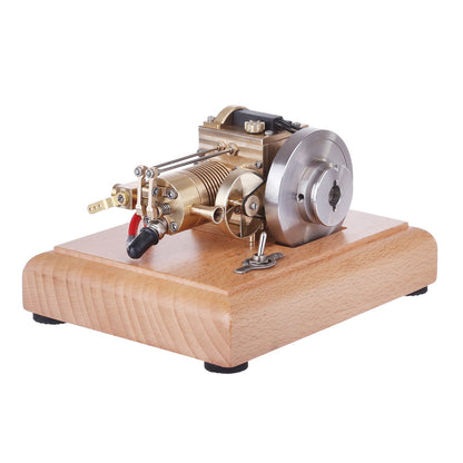 Mini 1.6cc Horizontal Air-Cooled 4-Stroke Gasoline Engine Model with Wooden Base Engine Models Diyengmod M16B