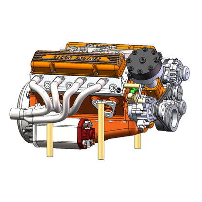 CISON 44CC V8 Gas Engine Model Kit - Build Your Own Functional 1/6 Scale Water-Cooled OHV 4-Stroke Engine DIY Engine Diyengmod