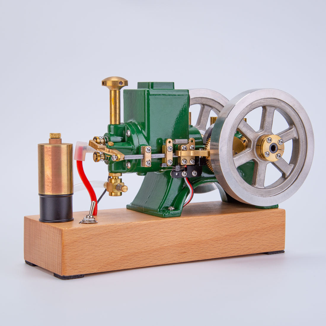 ENJOMOR Vintage 6cc Hit and Miss Engine - Green Antique 4-Stroke Gas Model with Ignition Device and Display Stand Engine Models Diyengmod