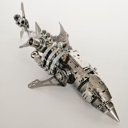 Mechanical Shark 3D Puzzle Kit with Display Base - 209PCS Metal DIY Assembly Craft Gift 3D Puzzle Model Kit Diyengmod