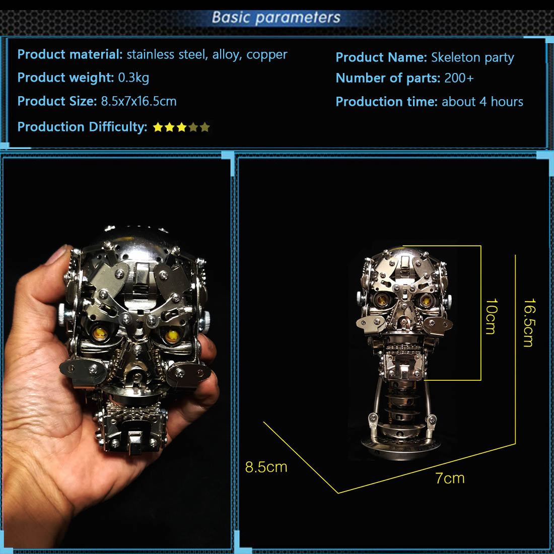 Artistic 3D Metal Skeleton Assembly Kit - Unique DIY Decoration and Gift 3D Puzzle Model Kit Diyengmod