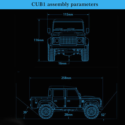 Capo CUB1 1:18 Scale 4WD Electric RC Crawler Pickup Truck with Differential Lock Kit RC Car Diyengmod