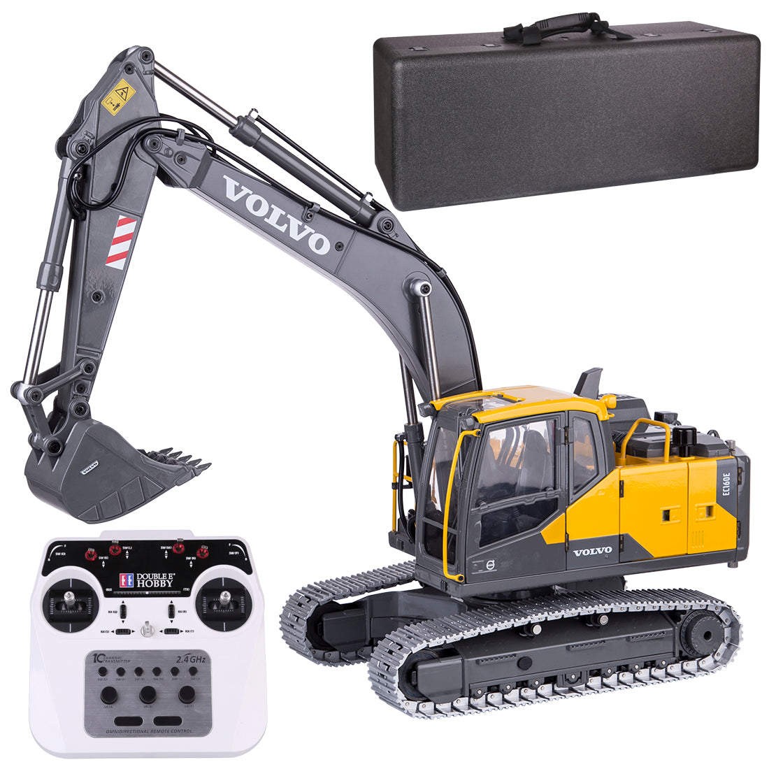 DOUBLE E 1:14 Remote Control Metal Excavator with Electric Cylinder - 2.4G Engineering Construction Vehicle RTR RC Truck Diyengmod