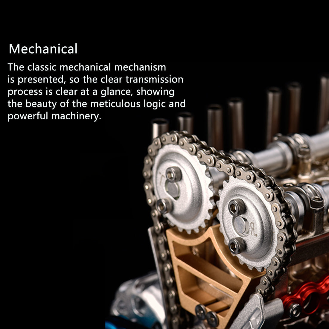 Metal Four-Cylinder Engine Assembly Kit - DIY Electric Car Engine Model DIY Engine Diyengmod