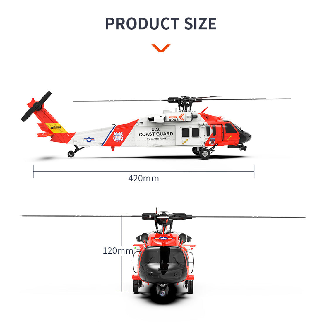 YUXIANG YXZNRC F09-S 1/47 Scale Brushless RC Helicopter with 2.4G 6CH Control - Ready to Fly RC Airplane Diyengmod