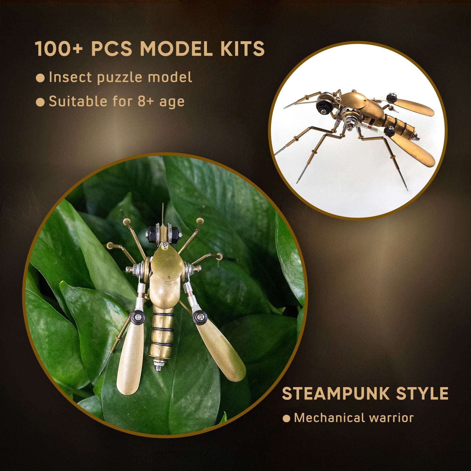 90-Piece Steampunk Metal Mosquito Model Kit for Creative Home Decor 3D Puzzle Model Kit Diyengmod