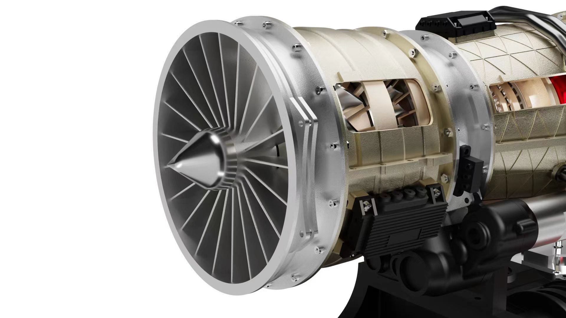 Full Metal Electric Turbofan Engine Model Kit - Assemble Your Own Working Turbojet Engine - TECHING 1/10 Scale Twin Rotor Aircraft DM135 with 600+ Pieces DIY Engine Diyengmod