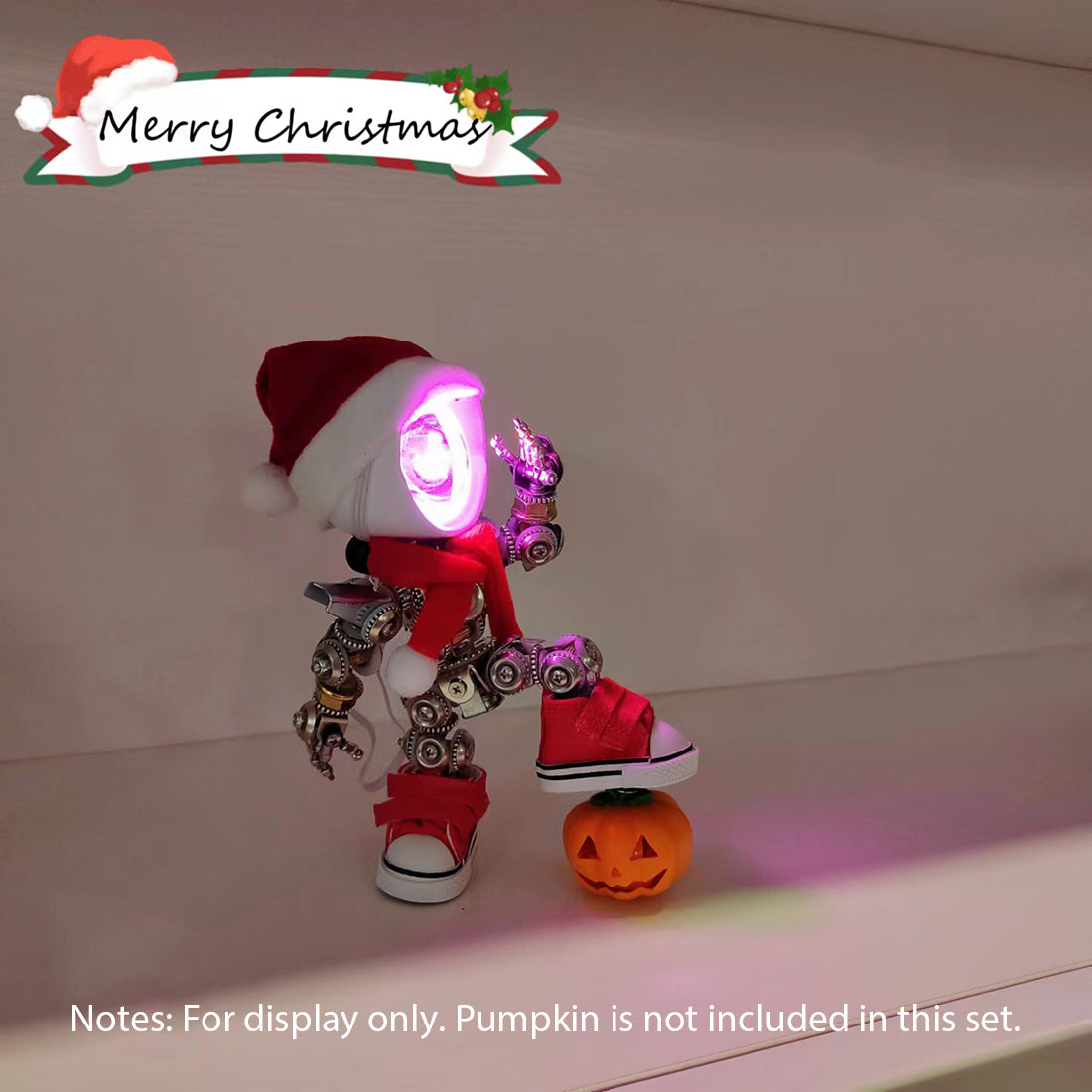 Christmas 3D Metal Mechanical Punk Guitarist Robot Ambient Lamp Assembly Kit - 366PCS for All Ages 3D Puzzle Model Kit Diyengmod