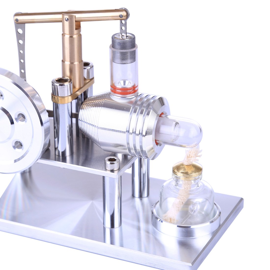 Balanced Stirling Engine Science Kit - Stainless Steel Educational Model Toy Single Cylinder Stirling Engine Diyengmod