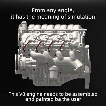 DIY V8 Engine Model Kit - Fully Functional RC V8 Engine Assembly for Capra VS4-10 Pro Engine Models Diyengmod