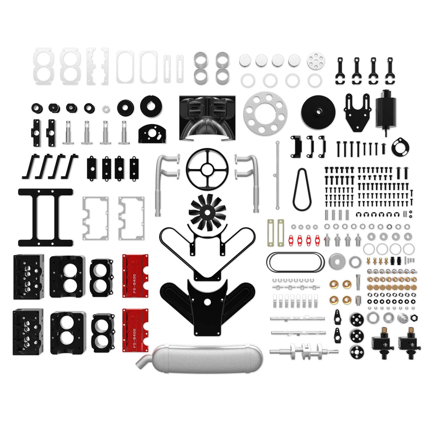 TOYAN FS-B400 14cc Boxer Engine Model Kit - Horizontal Opposed 4 Cylinder Nitro H4 Engine Toyan Engine Diyengmod