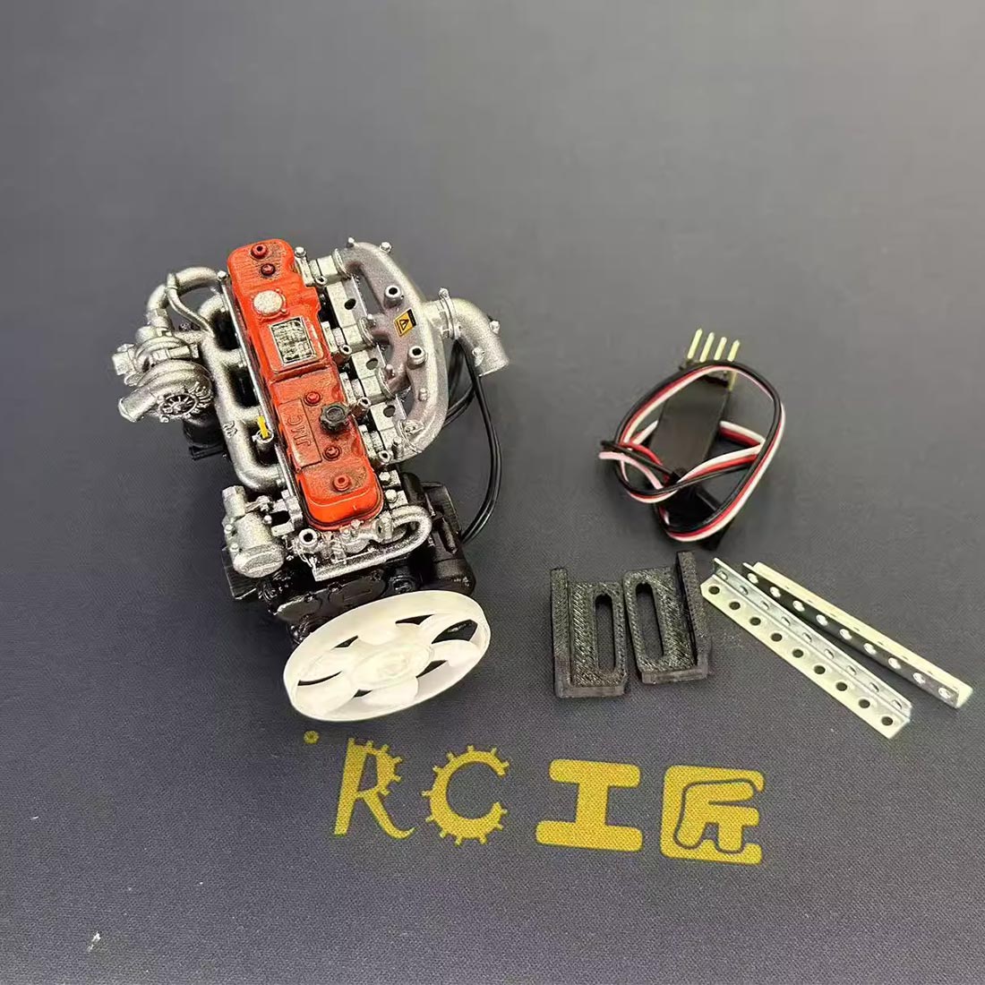 1/10 Scale Artisan Vintage Diesel Engine Model for RC Crawlers - Inline Four-Cylinder Functional Resin Edition Engine Model Diyengmod