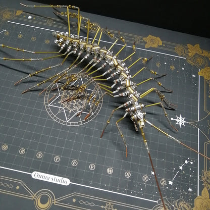 Steampunk Centipede 3D Metal Assembly Kit - Mechanical Punk Scutigera Model (700+PCS) 3D Puzzle Model Kit Diyengmod