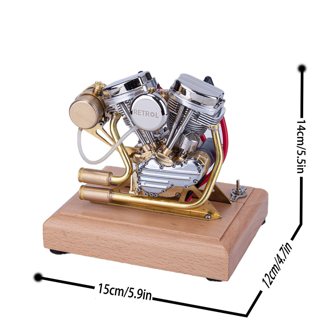 RETROL R30 Vintage Mini V2 Motorcycle Engine Model - 4.2CC OHV V-Twin Four-Stroke Gasoline Engine Engine Models Diyengmod