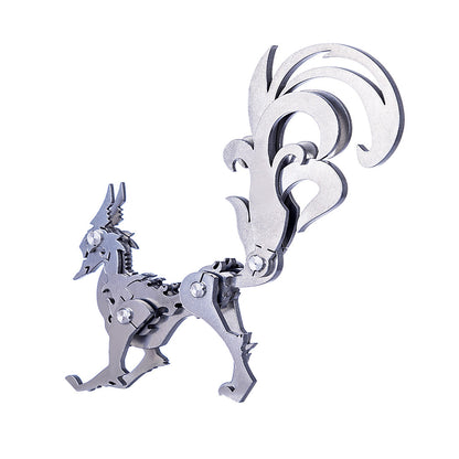 Nine-tailed Fox 3D Metal Puzzle Kit - Create Your Own Advent Calendar - Unique Holiday Gift 3D Puzzle Model Kit Diyengmod