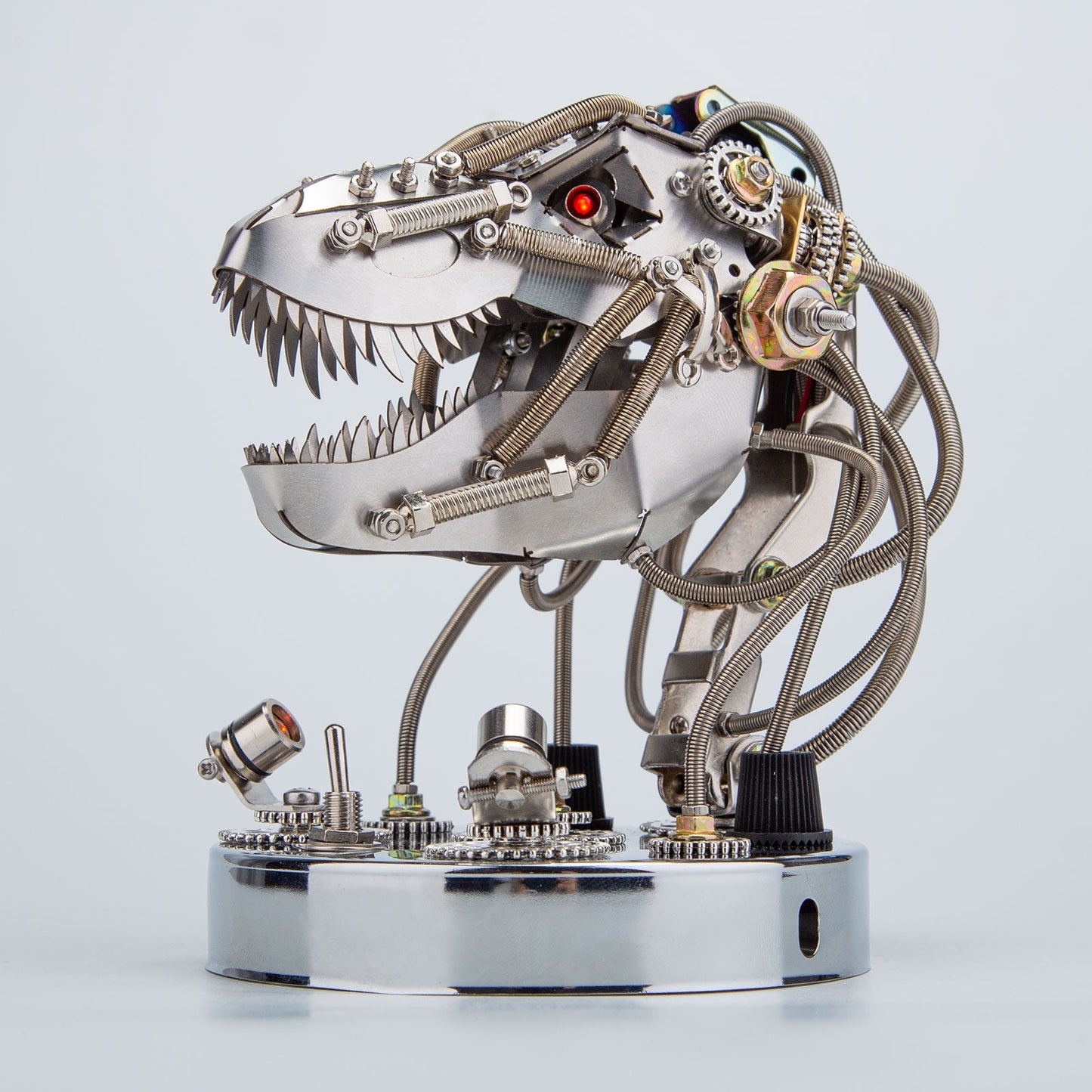 Steampunk 3D Metal Moving Mechanical T-Rex Skull Model Kit - Over 180 Pieces 3D Puzzle Model Kit Diyengmod