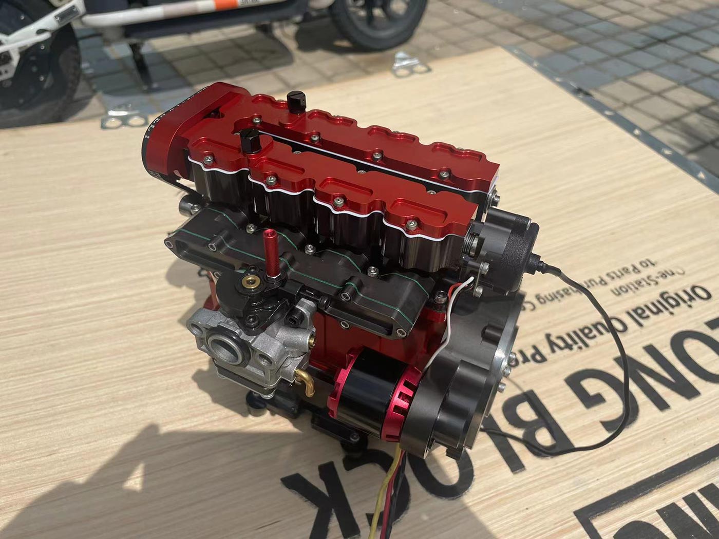 ENJOMOR GS-L4 36cc DOHC Inline 4 Cylinder Gasoline Engine Model - High-Speed Water-Cooled RC Engine Up to 12,000 RPM Engine Models Diyengmod