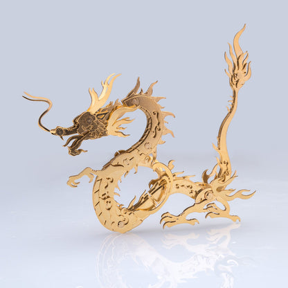 Golden Chinese Dragon DIY Metal Model Kit: 100+ Pieces for Creative Enthusiasts 3D Puzzle Model Kit Diyengmod