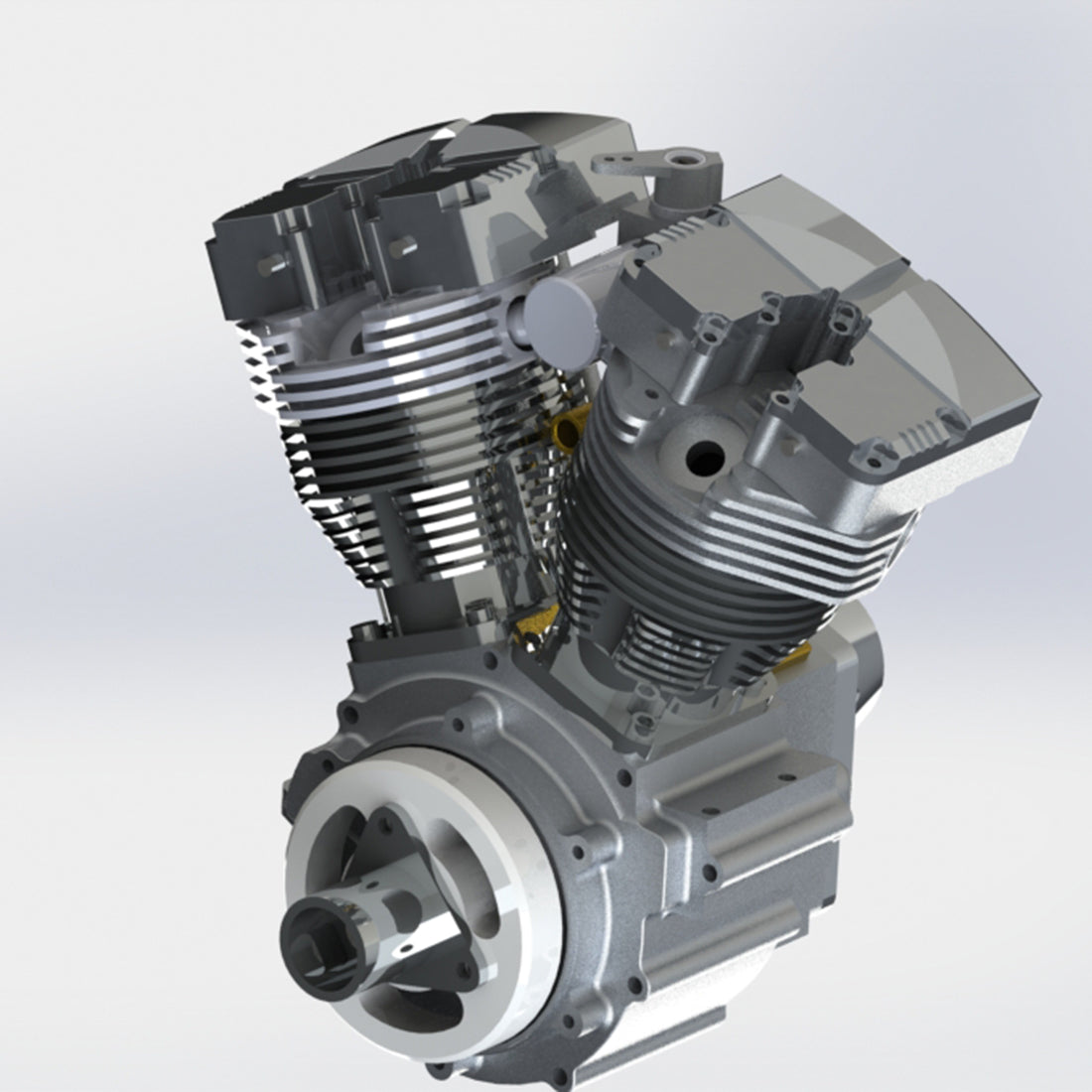 CISON FG-VT157 15.7cc Mini V-Twin Shovelhead Engine - 4-Stroke Air-Cooled Gasoline RC Motorcycle Engine Model RC Engine Diyengmod